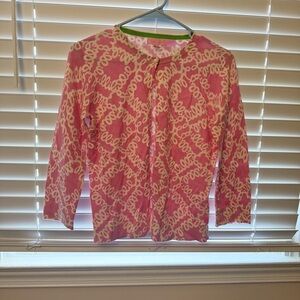 Lilly Pulitzer Pink and Green Cardigan